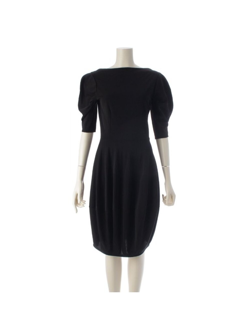 Prada Rayon Nylon Short Sleeve Dress Black